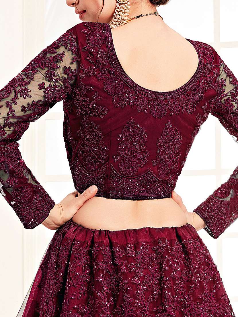 women embroidered flared lehenga choli with duppata set - 22042163 - Standard Image - 5