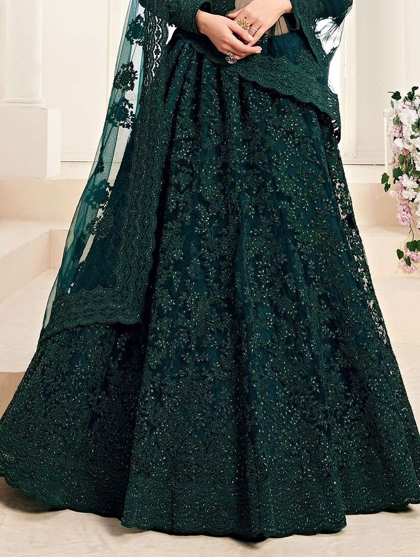 women embroidered flared lehenga choli with duppata set - 22042164 - Standard Image - 3