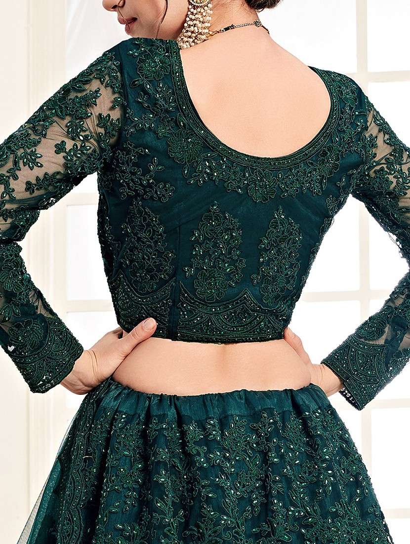 women embroidered flared lehenga choli with duppata set - 22042164 - Standard Image - 5