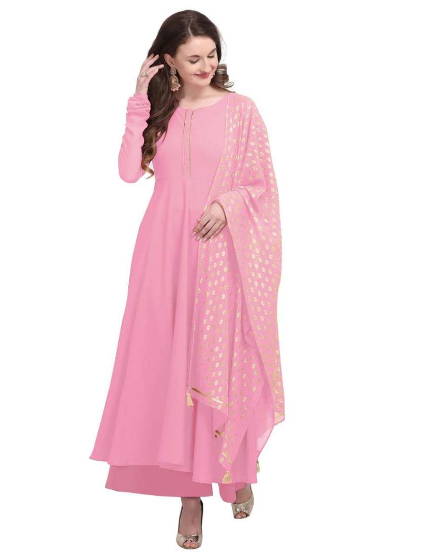 women solid long sleeve kurta and dupatta set - 22042192 - Zoom Image - 0