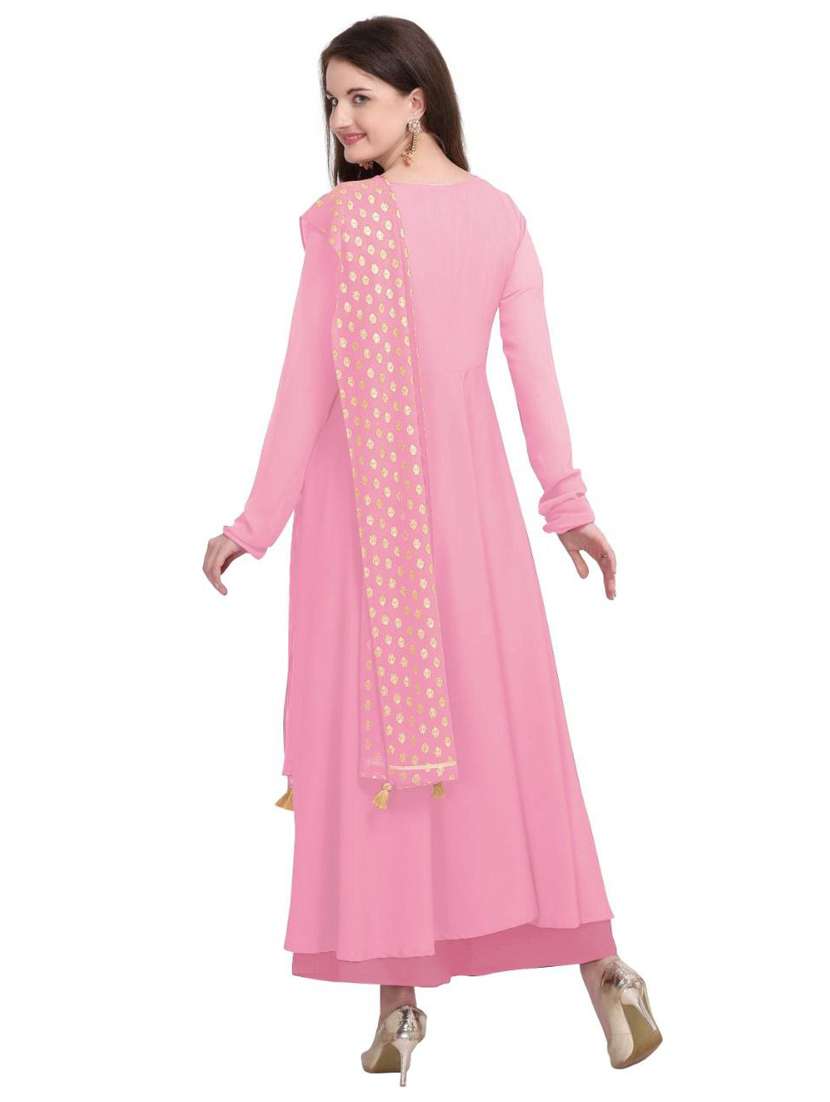 women solid long sleeve kurta and dupatta set - 22042192 - Standard Image - 3