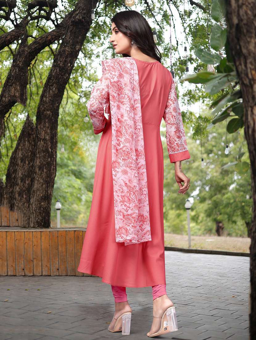 women printed long sleeve kurta and dupatta set - 22042203 - Standard Image - 3