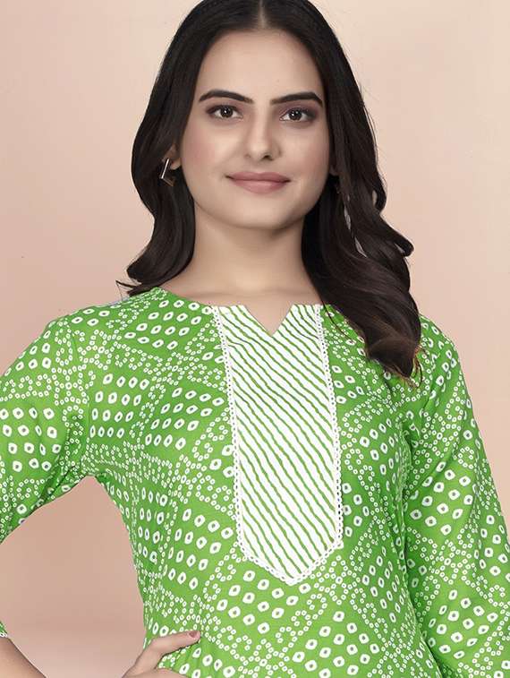 women printed three quarter sleeve kurta pant set - 22042218 - Standard Image - 3