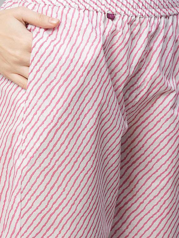 girls printed three quarter sleeve kurta and pant set - 22042250 - Standard Image - 3