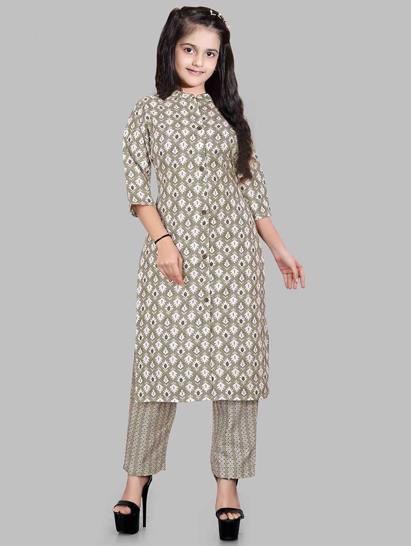 girls printed kurta and pant set - 22042254 -  Zoom Image - 0