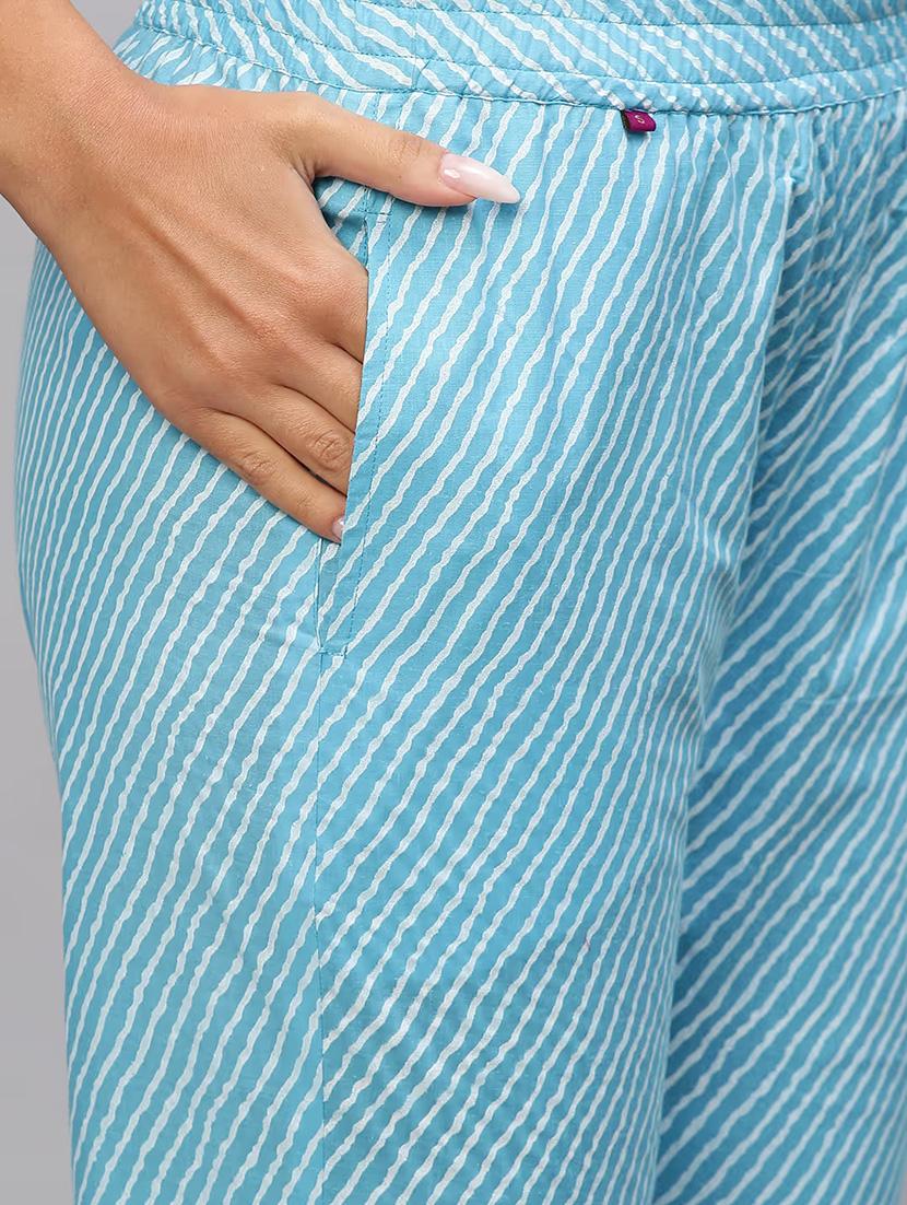 girls printed three quarter sleeve kurta and pant set - 22042264 - Standard Image - 3
