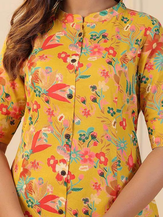 girls printed kurta and palazzo set - 22042278 - Standard Image - 3