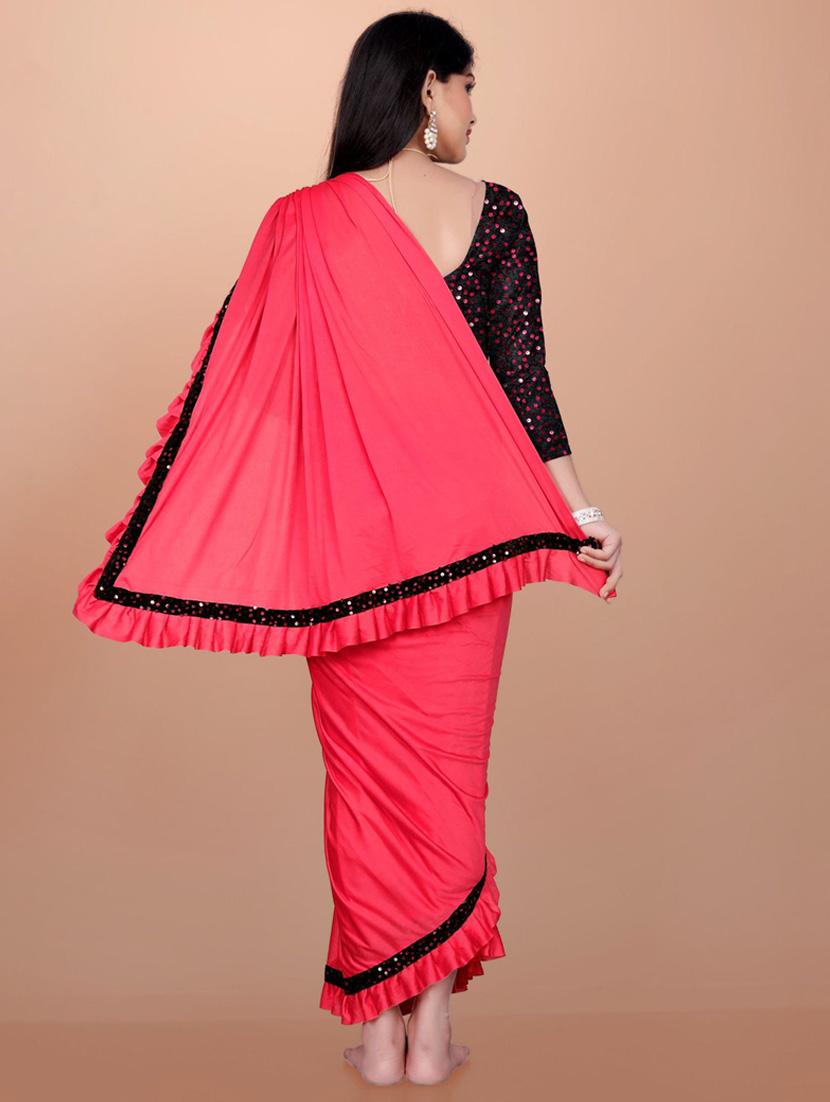 girls embellished ready to wear ruffle saree - 22042295 - Standard Image - 3