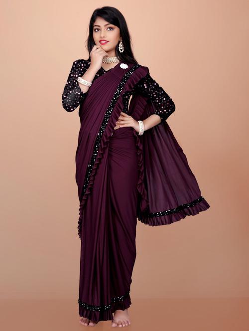 girls embellished ready to wear saree - 22042302 -  Standard Image - 0