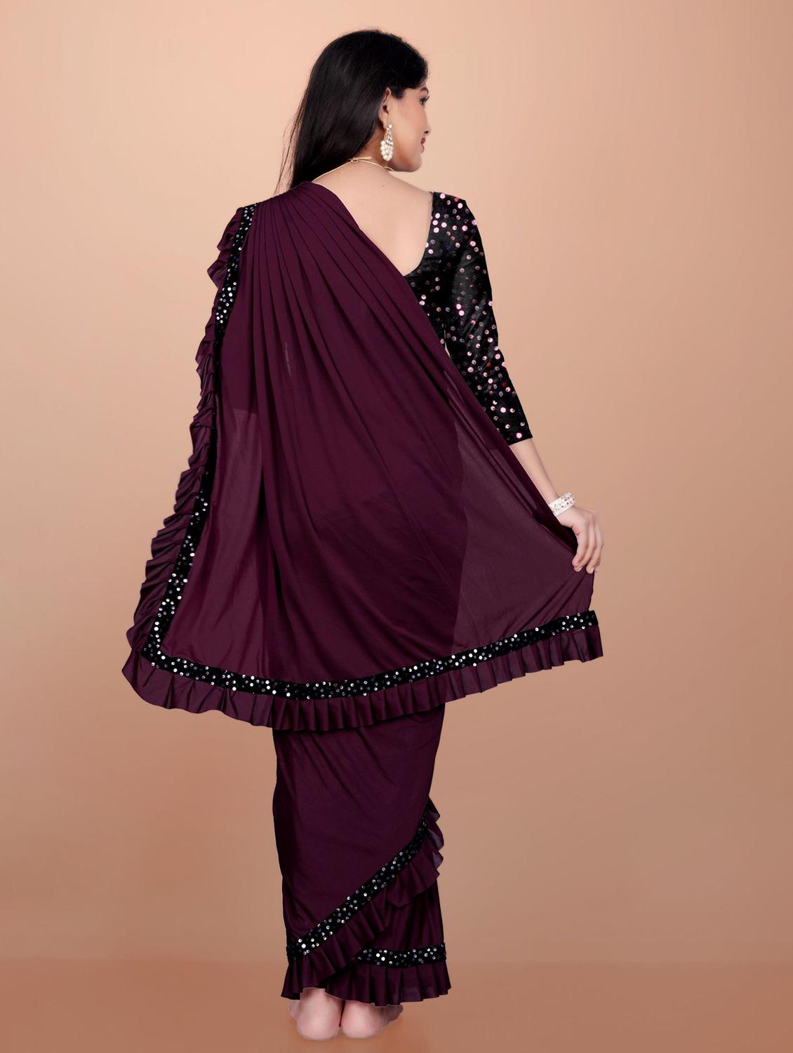girls embellished ready to wear saree - 22042302 - Standard Image - 3
