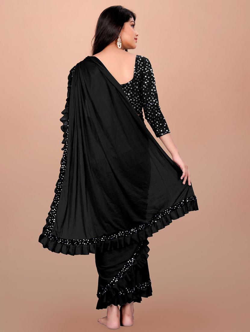 girls embellished ready to wear ruffle saree - 22042305 - Standard Image - 3