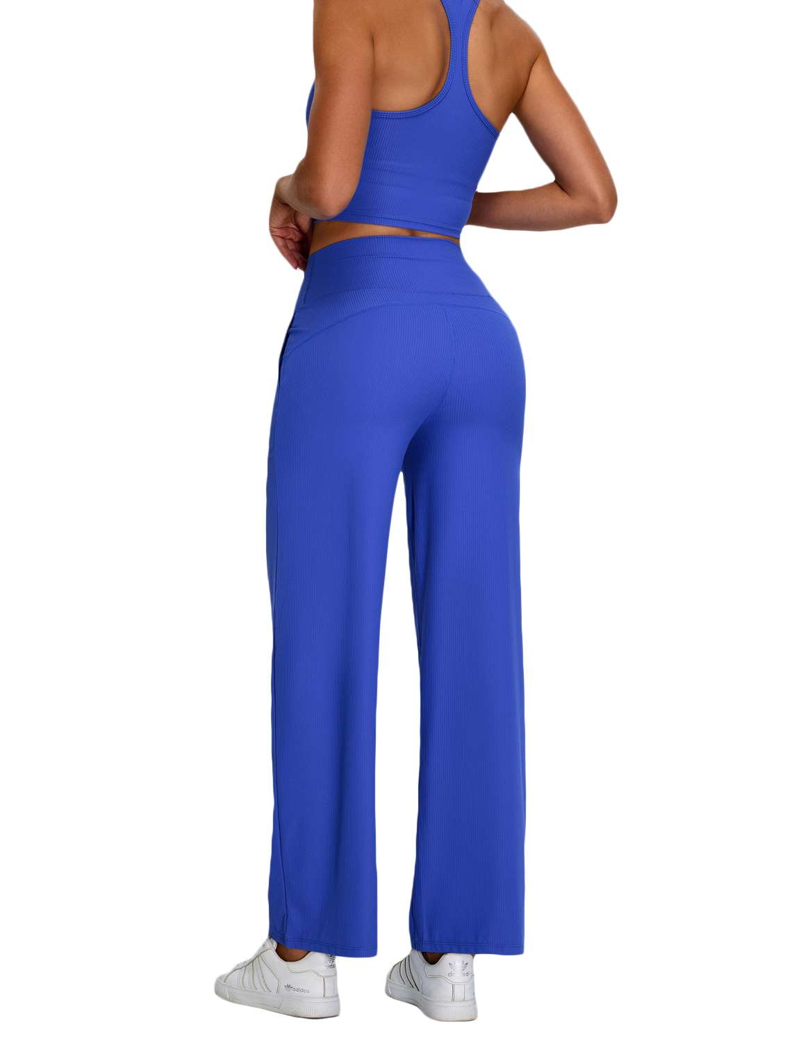 women blue solid active wear set - 22042314 -  Standard Image - 3