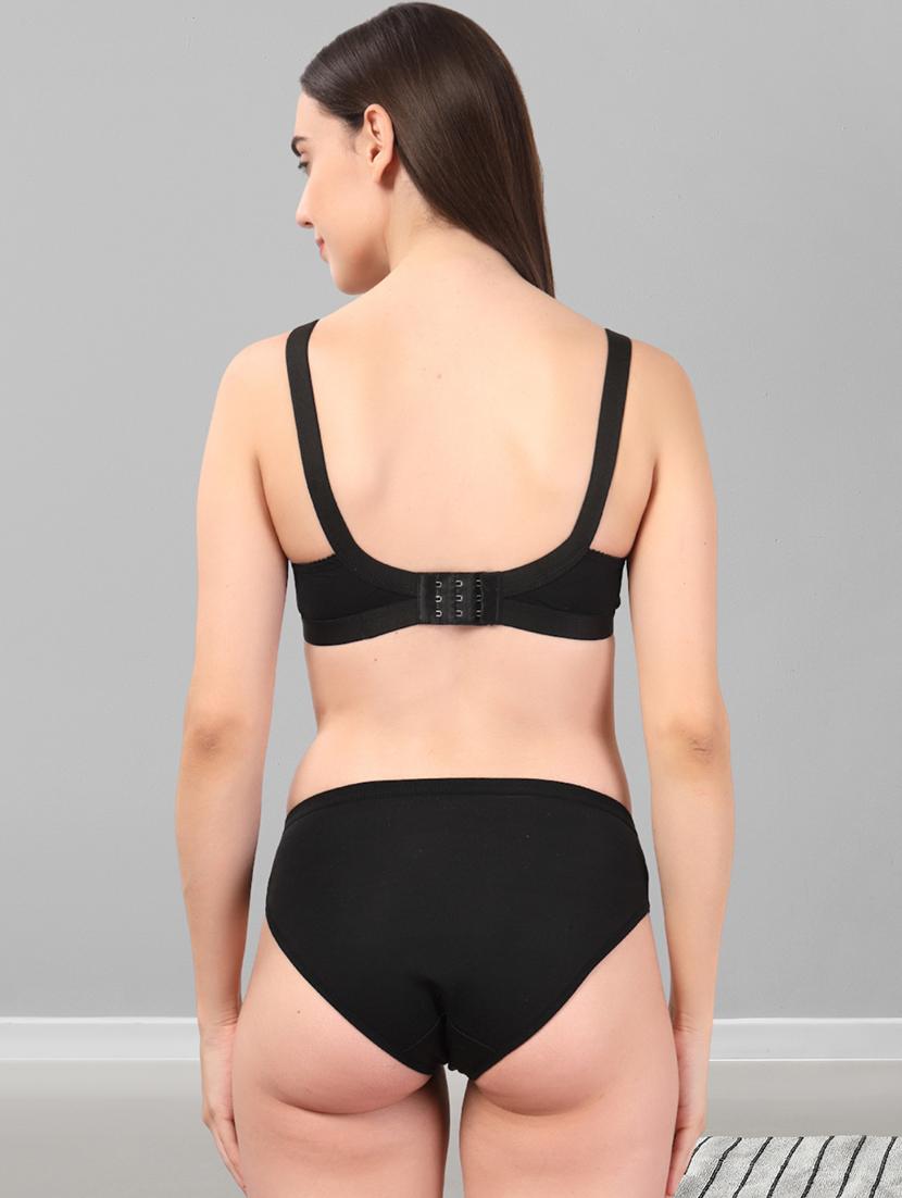 women pack of 3 solid bra and panty set - 22042378 - Standard Image - 3