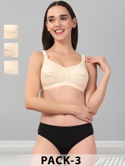 women pack of 3 solid bra and panty set - 22042379 - Standard Image - 0