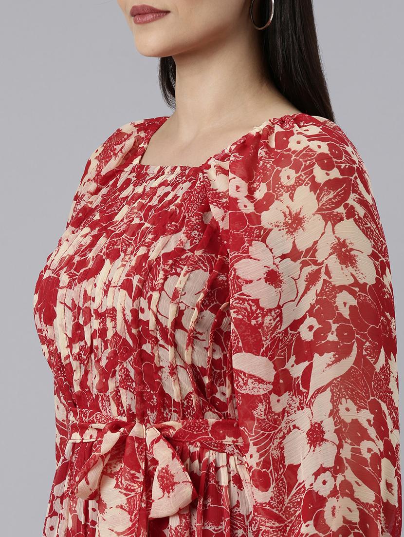 women floral printed puff sleeve tiered dress - 22042416 - Standard Image - 5