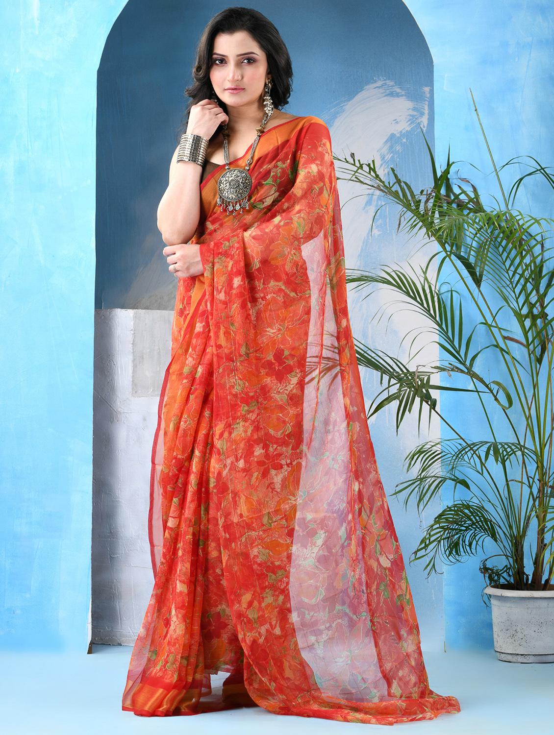 women floral printed saree - 22042425 - Zoom Image - 0