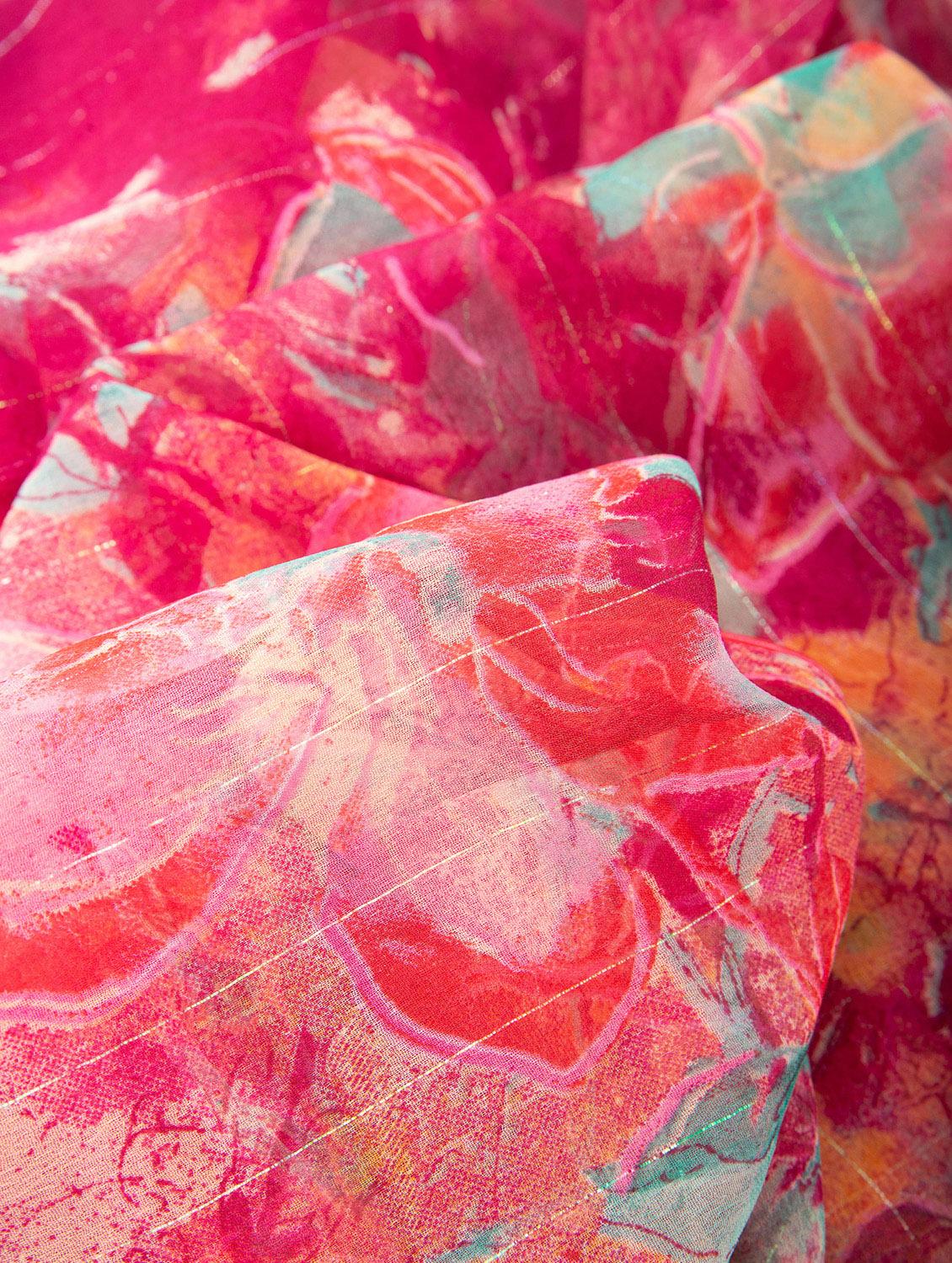 women floral printed saree - 22042429 - Standard Image - 5