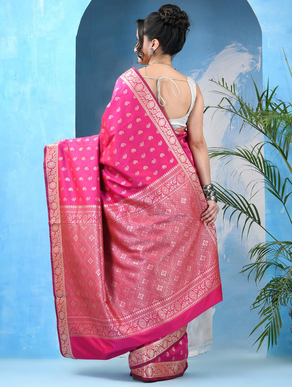 women self design banarasi saree with blouse - 22042431 - Standard Image - 3