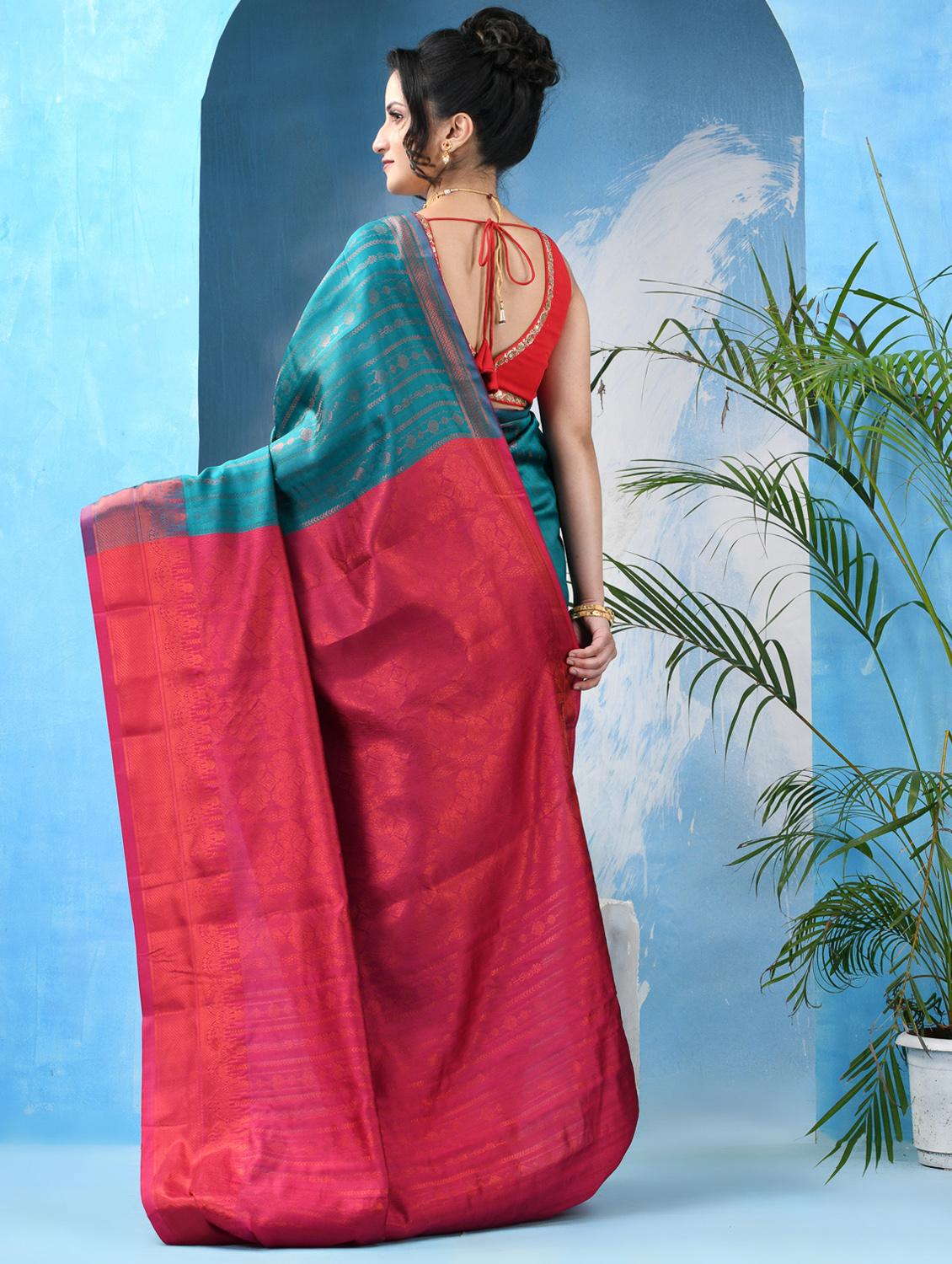 women self design banarasi saree with blouse - 22042434 - Standard Image - 3