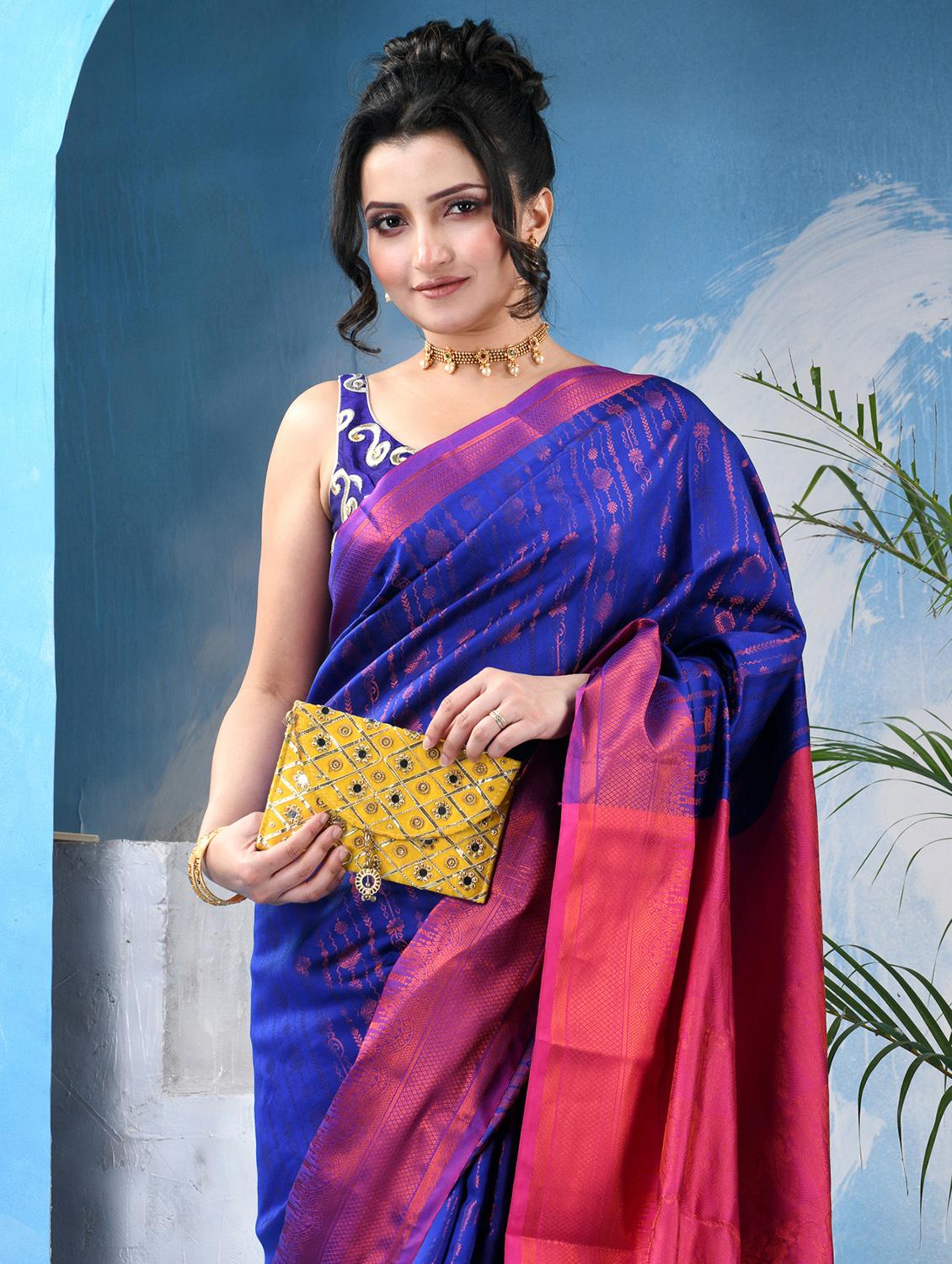 women self design banarasi saree with blouse - 22042437 - Standard Image - 3