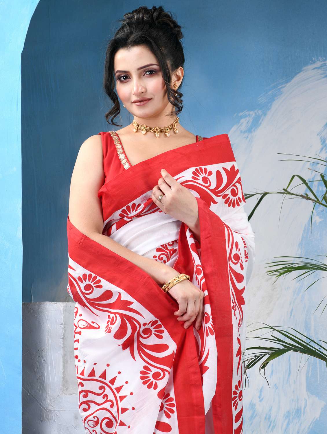 women printed casual wear saree - 22042438 -  Standard Image - 3