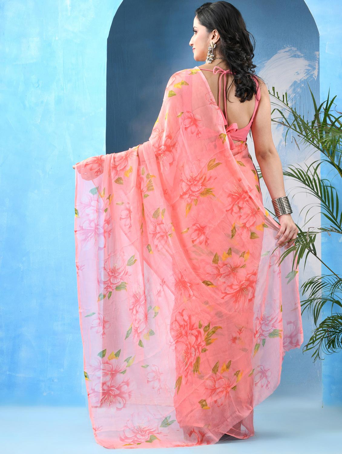 women floral printed saree - 22042441 - Standard Image - 3