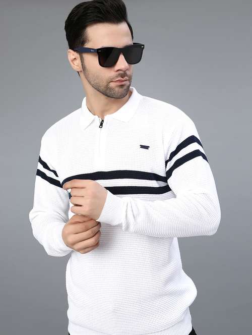 men striped long sleeve regular fit pullover  - 22042458 -  Standard Image - 0