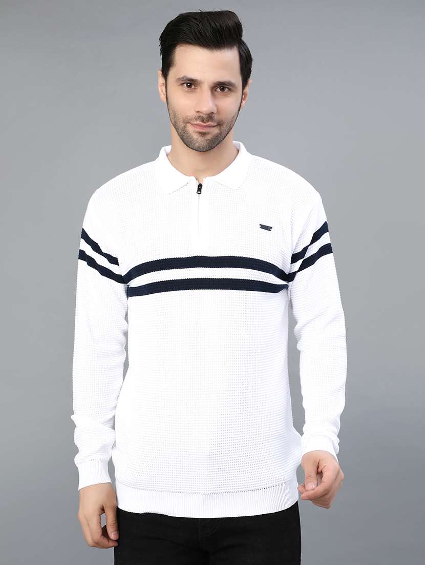 men striped long sleeve regular fit pullover  - 22042458 -  Standard Image - 3