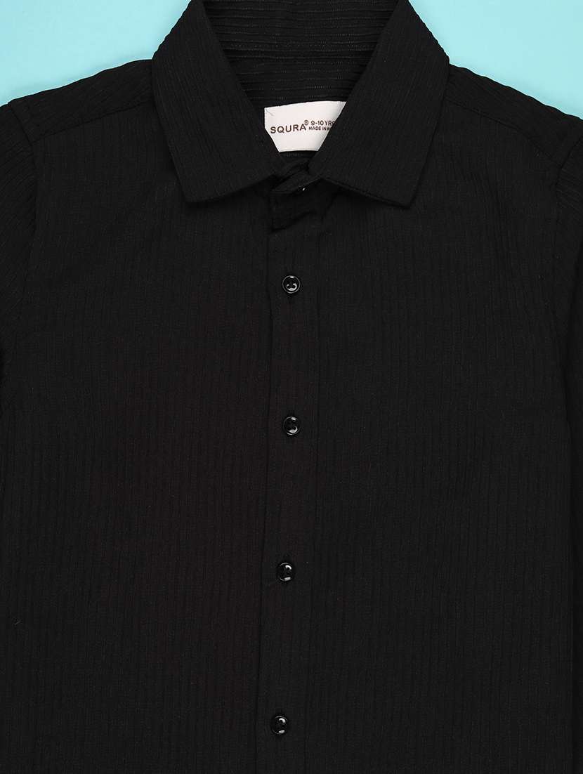 boys solid long sleeve casual shirt - 22042578 -  Standard Image - 3