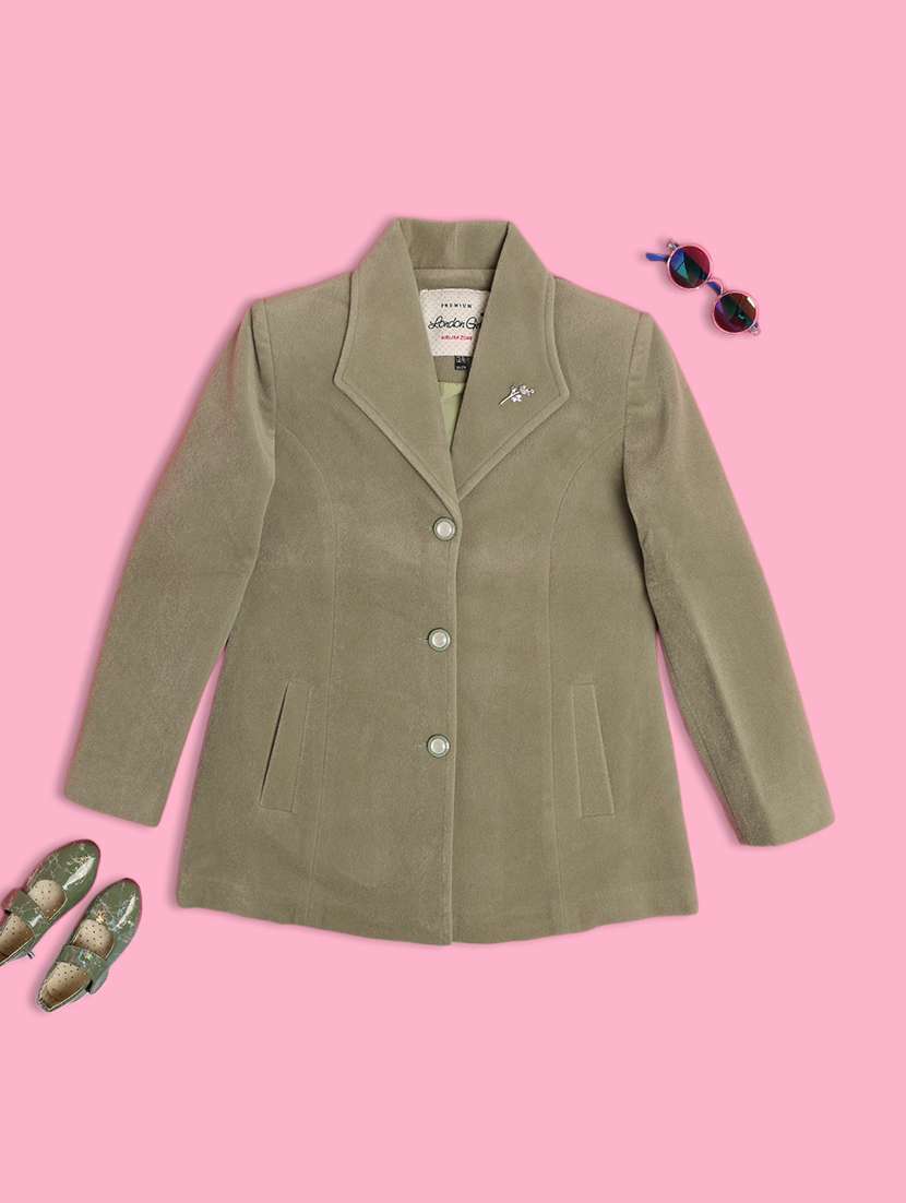 women solid long sleeve blazer