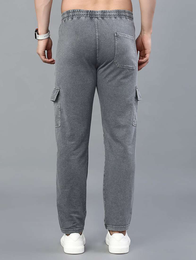 men solid mid rise regular fit cargo - 22042666 -  Standard Image - 3