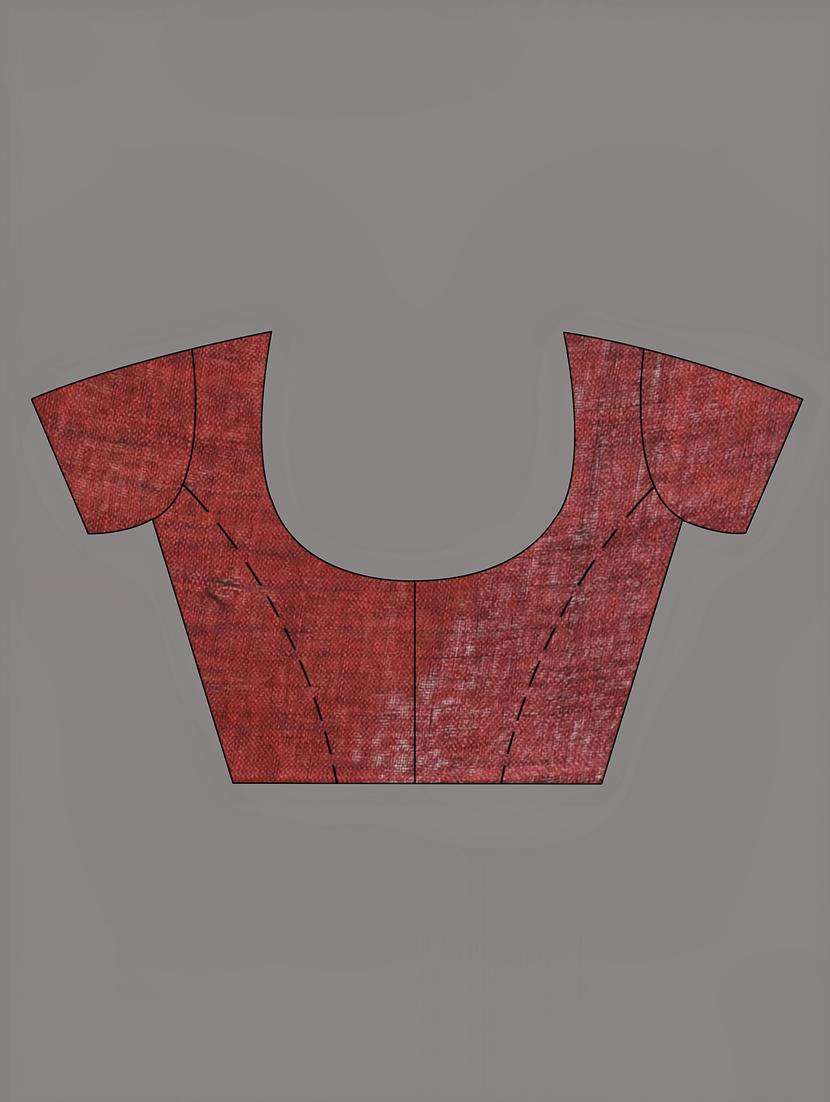 women maroon handloom saree with blouse - 22042695 -  Standard Image - 3