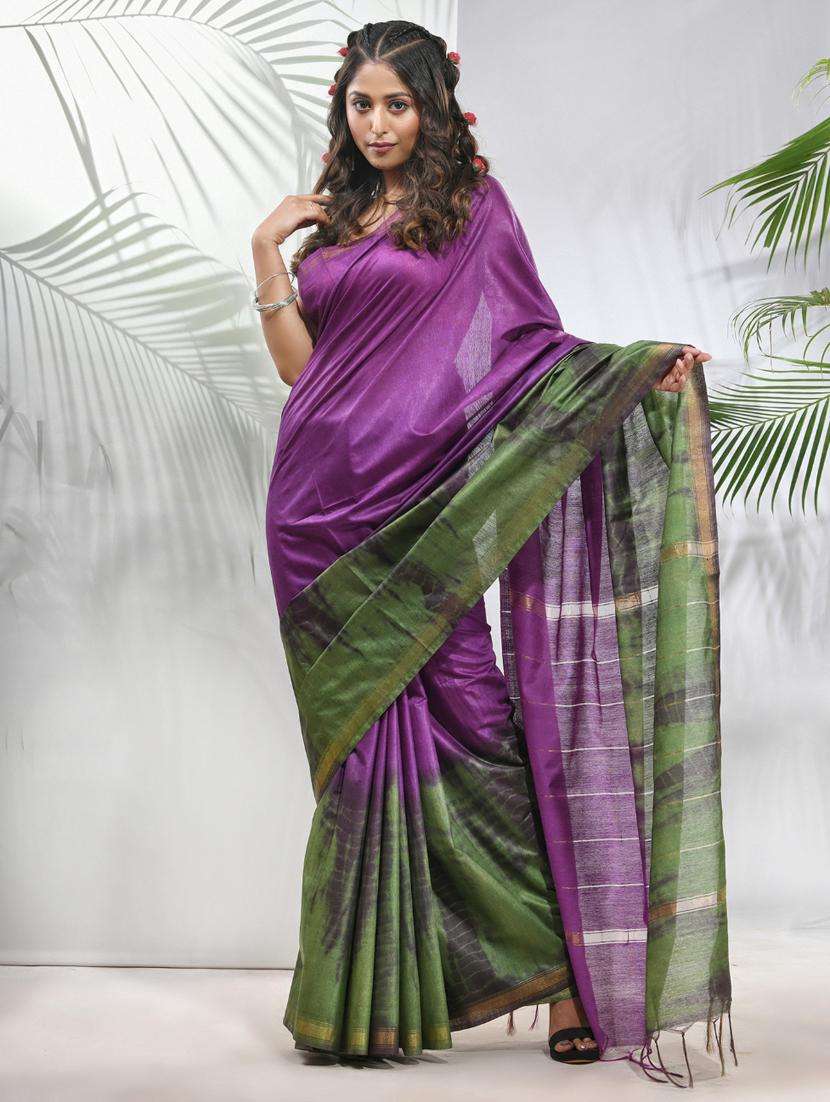 women shibori printed saree with blouse