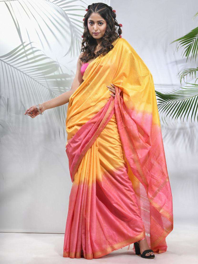 women shibori printed saree with blouse
