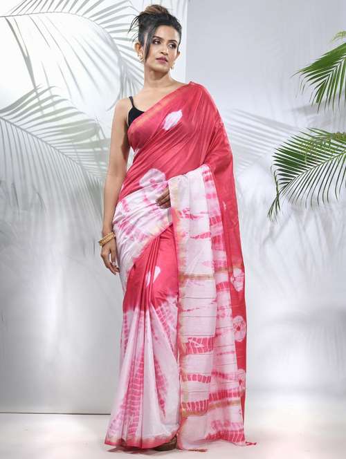 women shibori printed saree with blouse - 22042709 -  Standard Image - 0