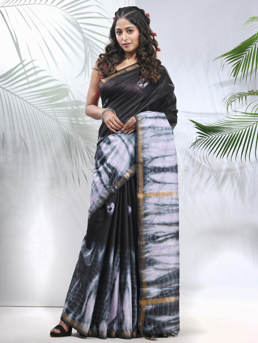 women shibori printed saree with blouse - 22042711 - Zoom Image - 0