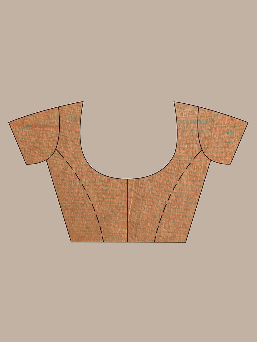 women striped handloom saree with blouse - 22042727 - Standard Image - 3