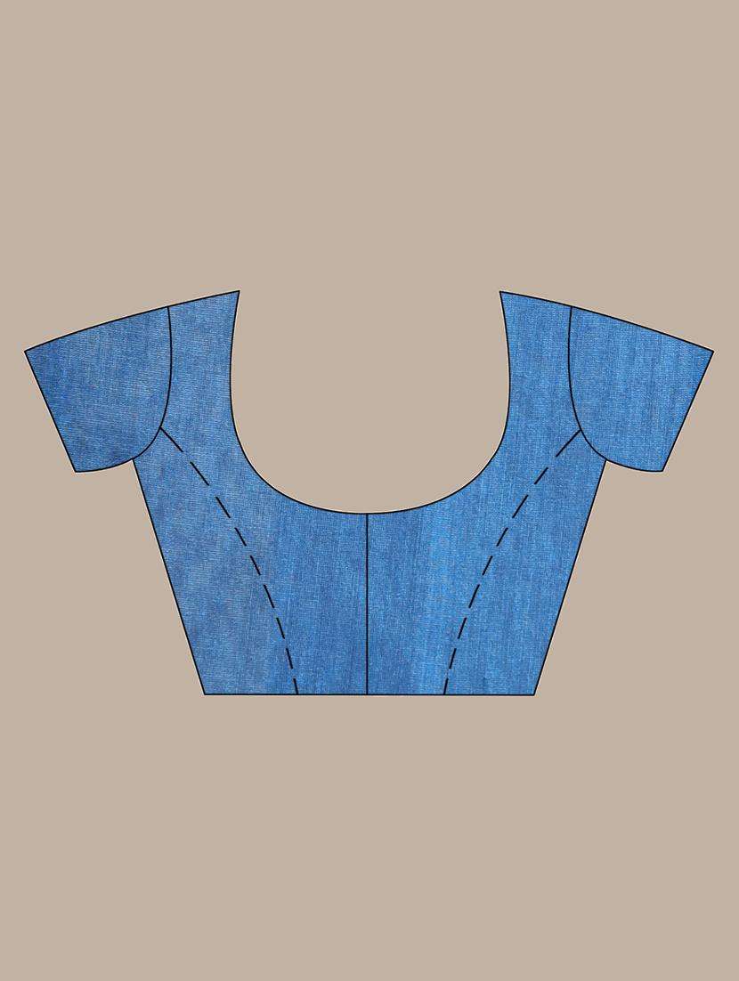 women striped handloom saree with blouse - 22042729 -  Standard Image - 3