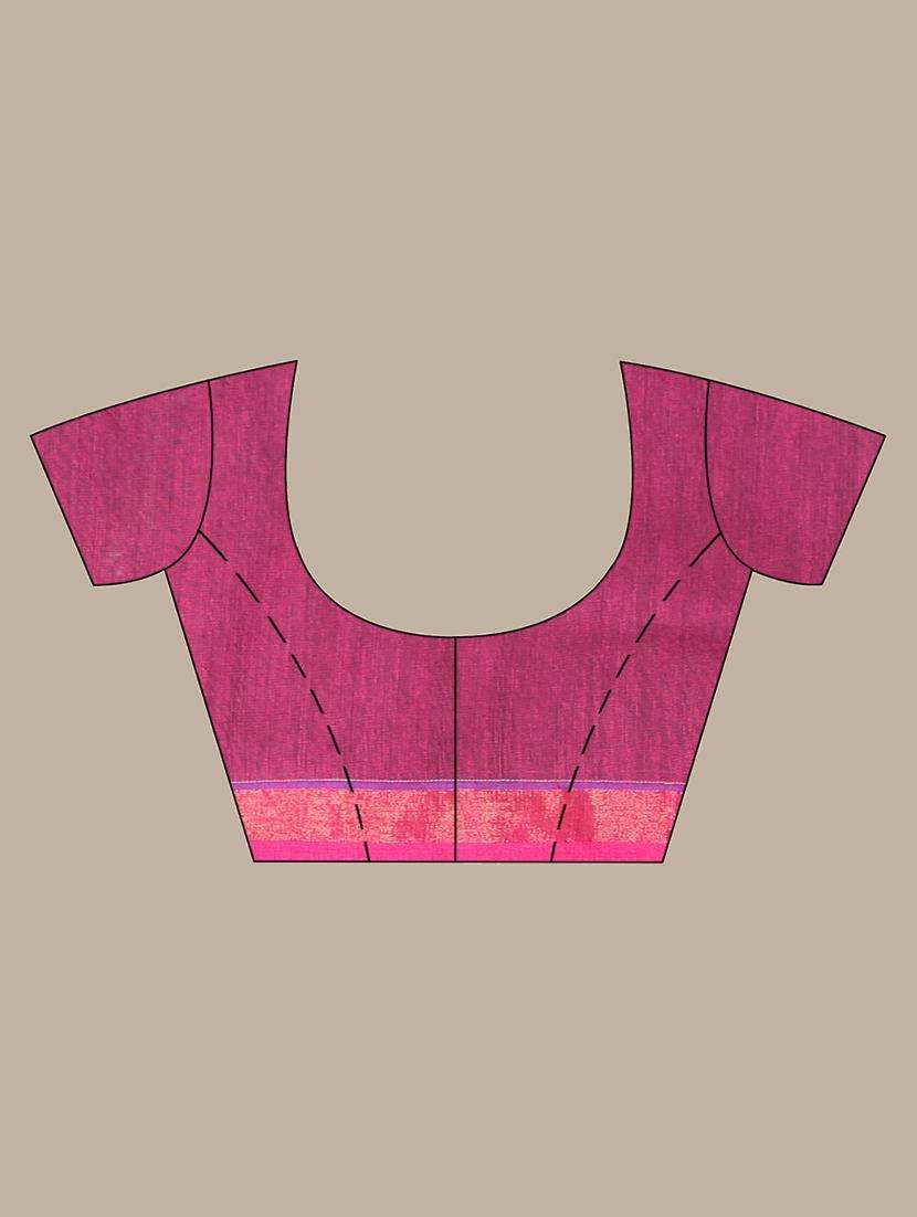 women striped handloom saree with blouse - 22042732 -  Standard Image - 3