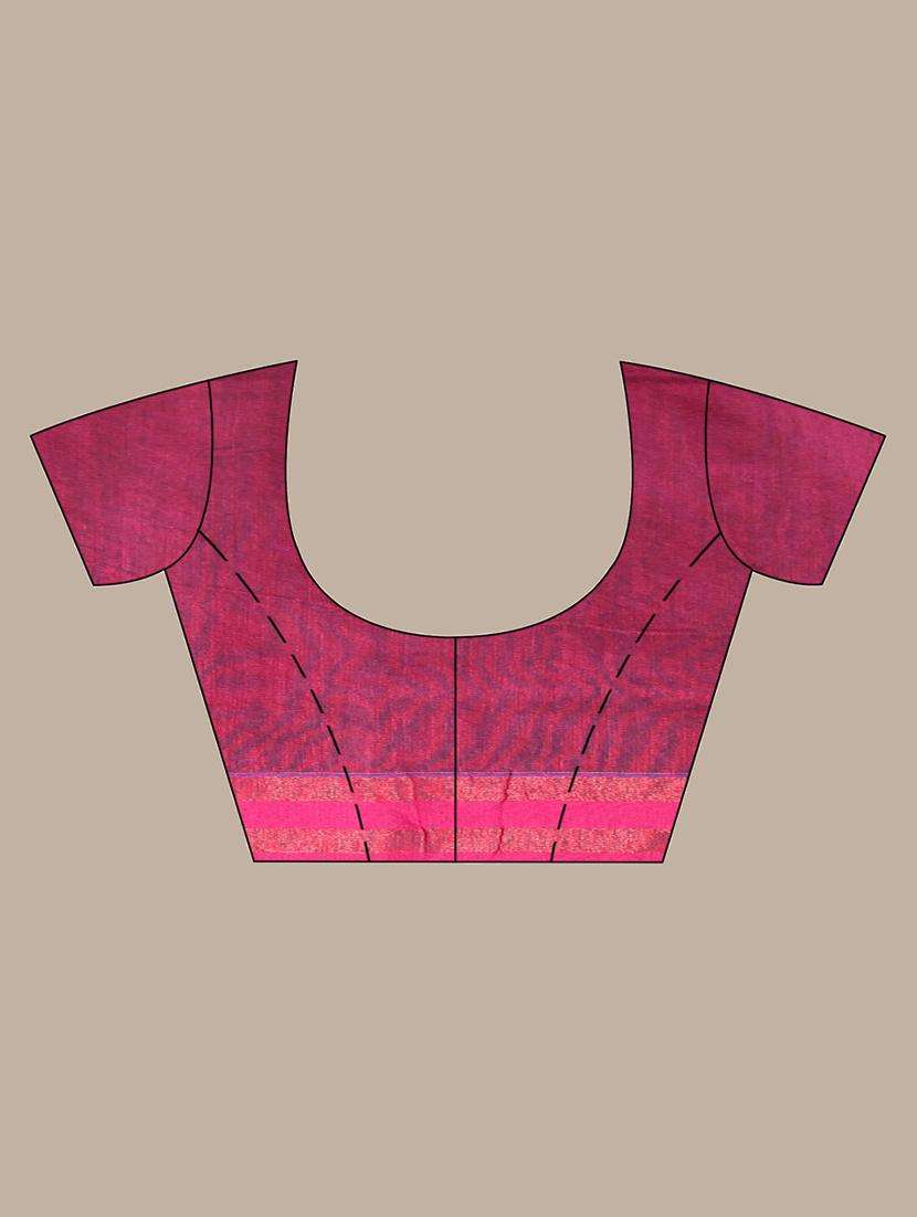 women striped handloom saree with blouse - 22042735 -  Standard Image - 3