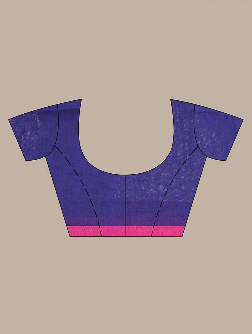 women solid with work bordered saree with blouse - 22042755 -  Standard Image - 3