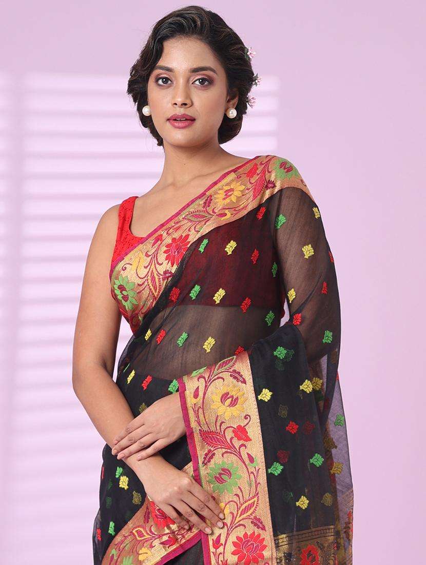 women self design bordered saree with blouse - 22042780 -  Standard Image - 3
