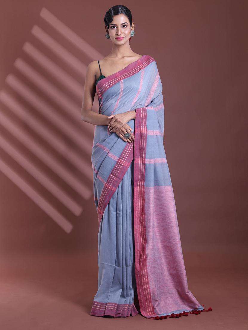 women self design handloom saree with blouse
