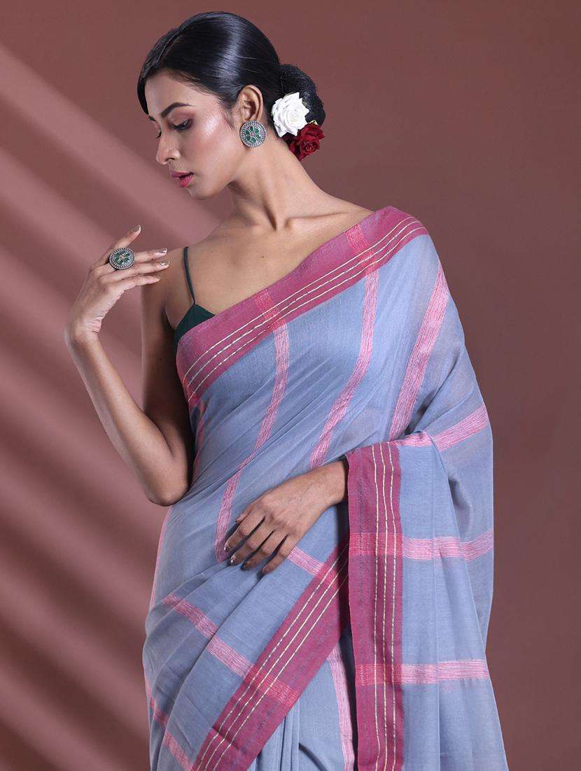 women self design handloom saree with blouse - 22042792 -  Standard Image - 3