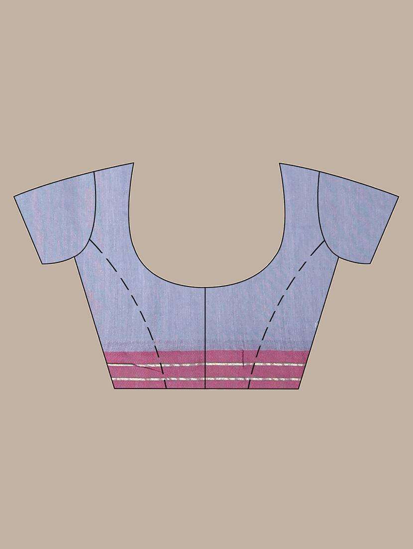 women striped handloom saree with blouse - 22042793 -  Standard Image - 3