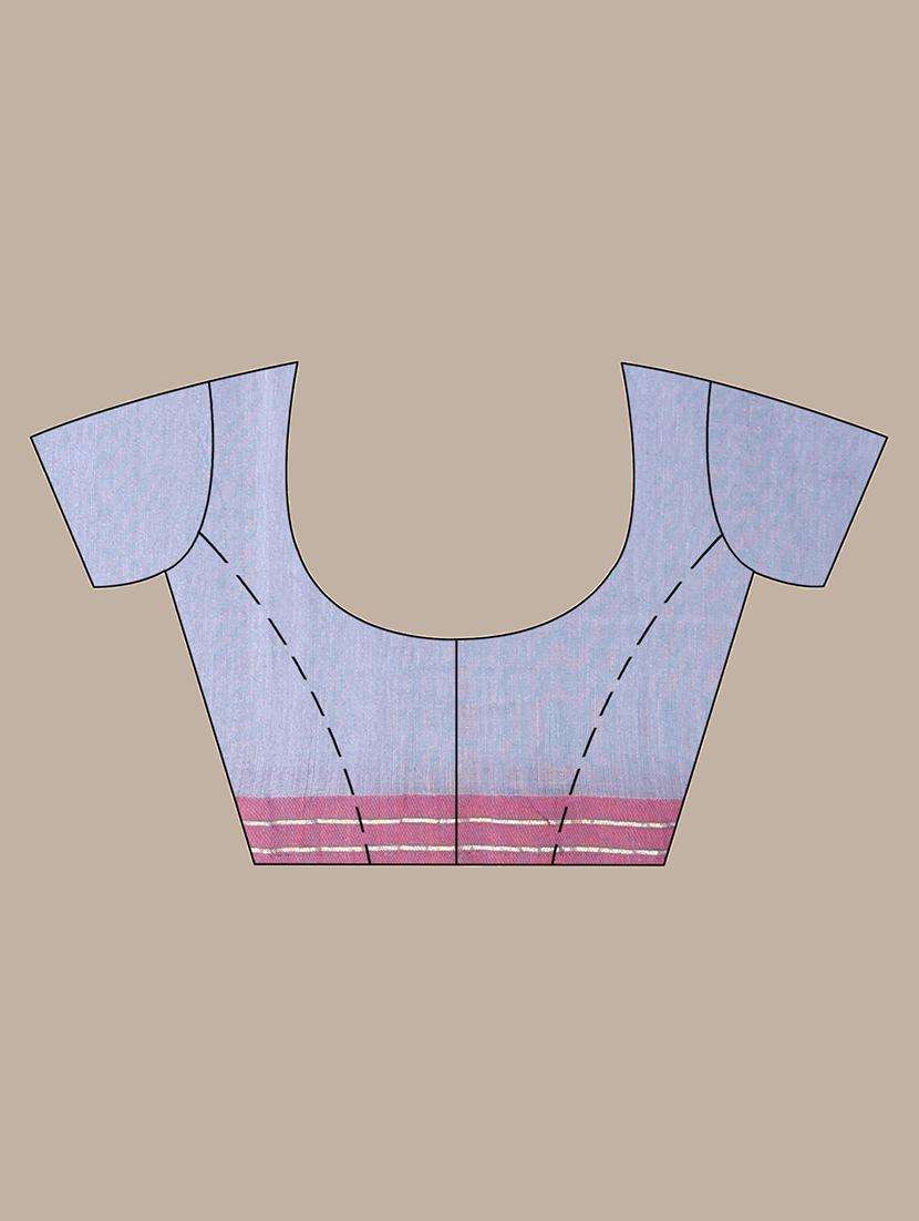 women striped handloom saree with blouse - 22042794 -  Standard Image - 3