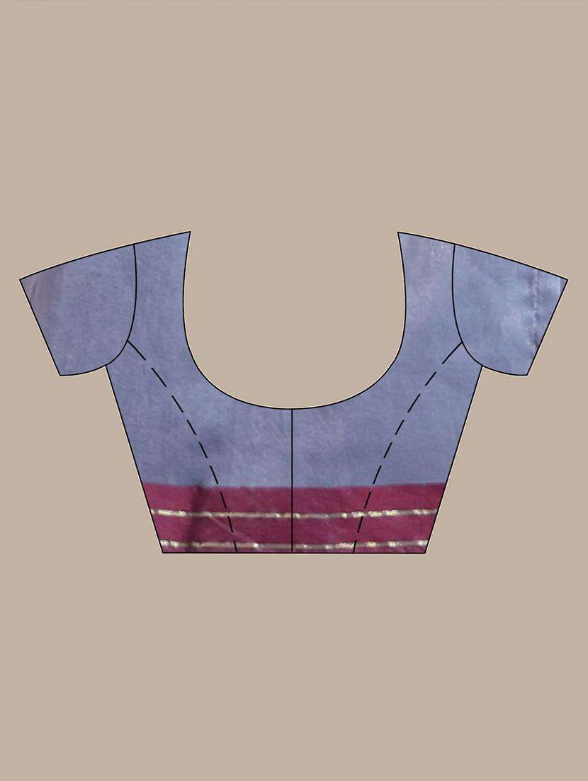 women grey handloom saree with blouse - 22042796 -  Standard Image - 3