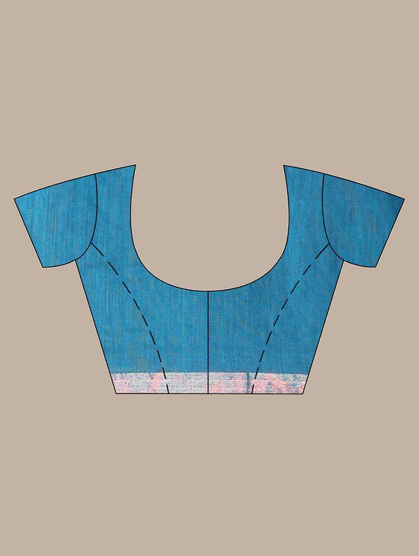 women striped handloom saree with blouse - 22042797 -  Standard Image - 3