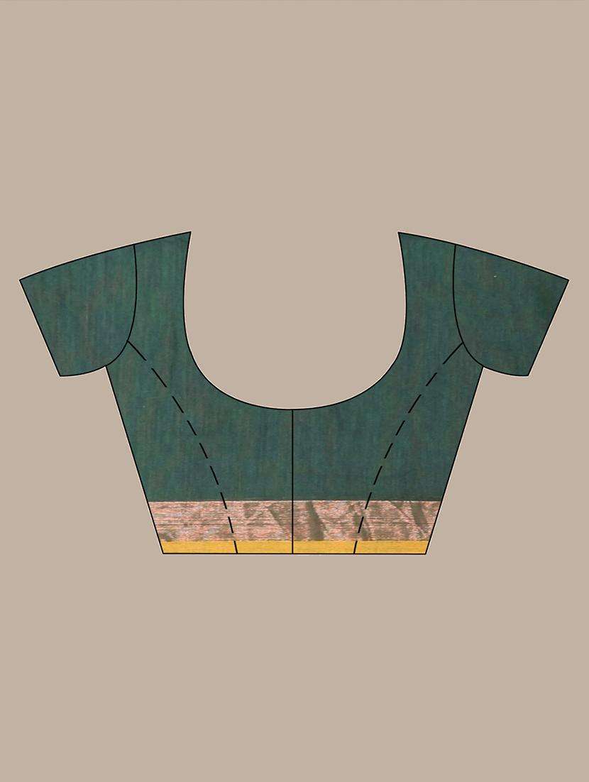 women striped handloom saree with blouse - 22042798 -  Standard Image - 3