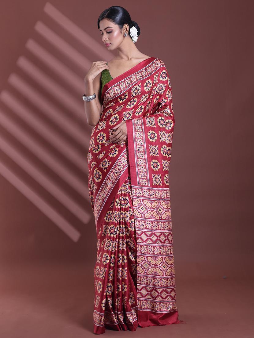 women printed casual wear saree with blouse - 22042814 - Zoom Image - 0